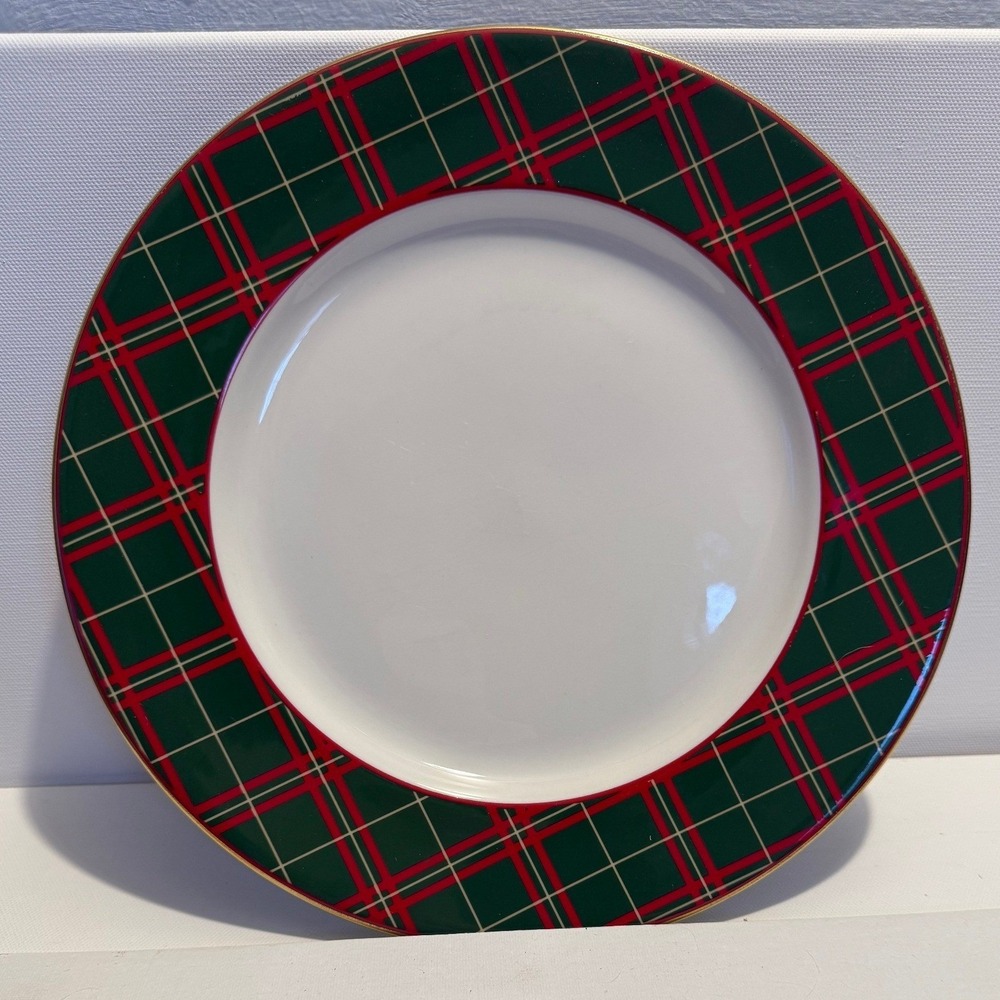 Royal Doulton Tartan 10.5" Dinner Plate Vintage 1986 English Porcelain Green